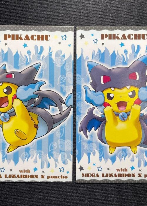 Set di 2 Business Card Pikachu Poncho Mega Charizard X