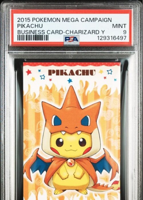 Business Card Pikachu Poncho Mega Charizard Y PSA 9