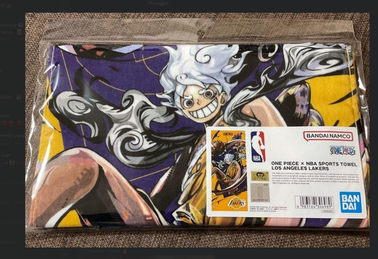 One Piece x NBA Sports Towel Los Angeles Lakers (80 x 34 cm)