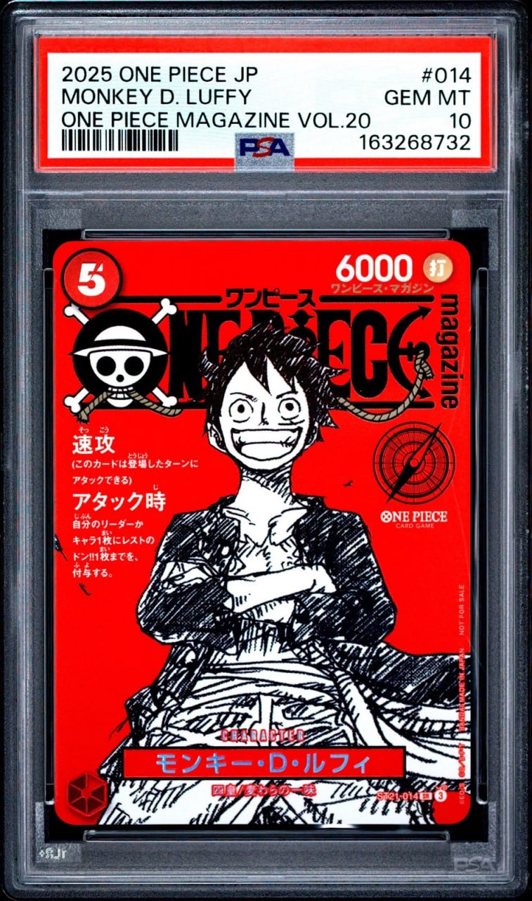 Monkey D Luffy One Piece Magazine (Red) ST21-014 PSA 10